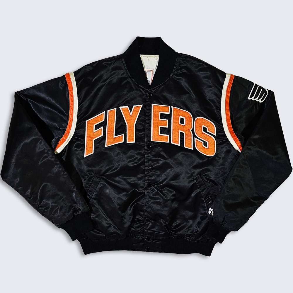 Philadelphia Flyers Vintage 80s Starter Satin Bomber Jacket